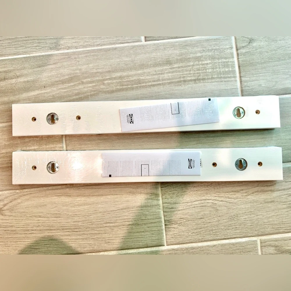 2 - White IKEA Lurt Wall rack base (knobs/hooks not included)